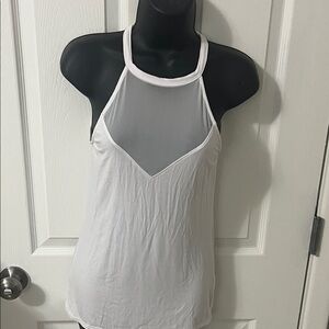 White Rayon Halter Neck Women's Top